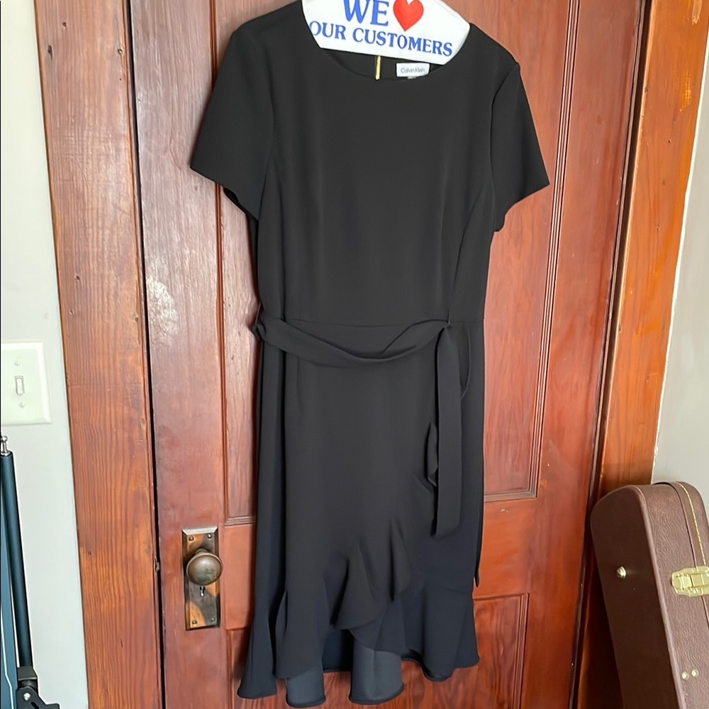 Calvin Klein Ruffle Black Dress